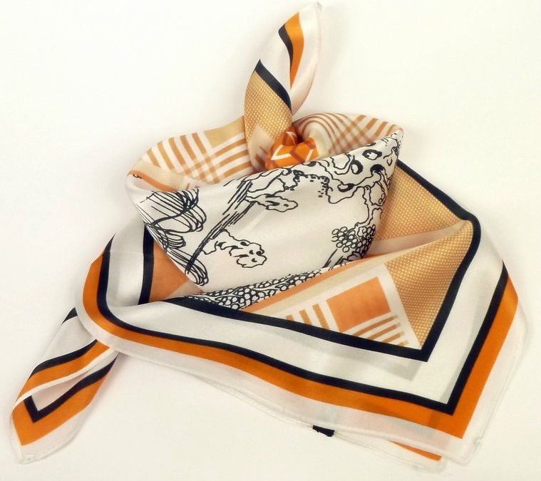 Apaszka gawroszka jedwabna kratka