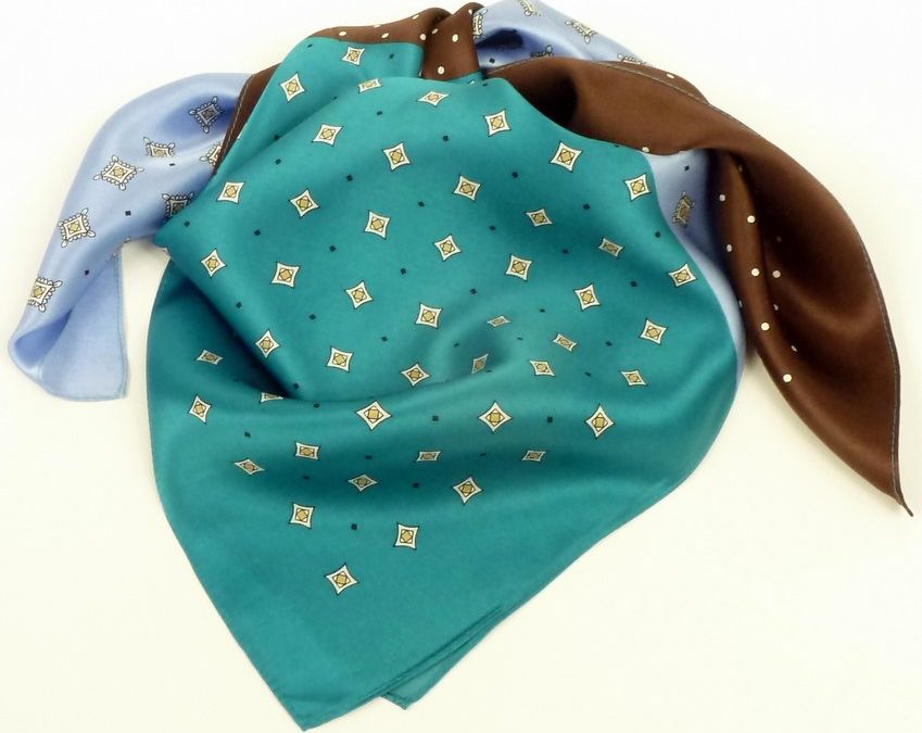 Apaszka jedwabna damska trzy kolory