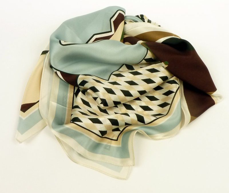 Apaszka jedwabna duża geometryczna