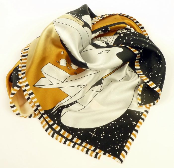 Apaszka jedwabna kosmiczne rydwany