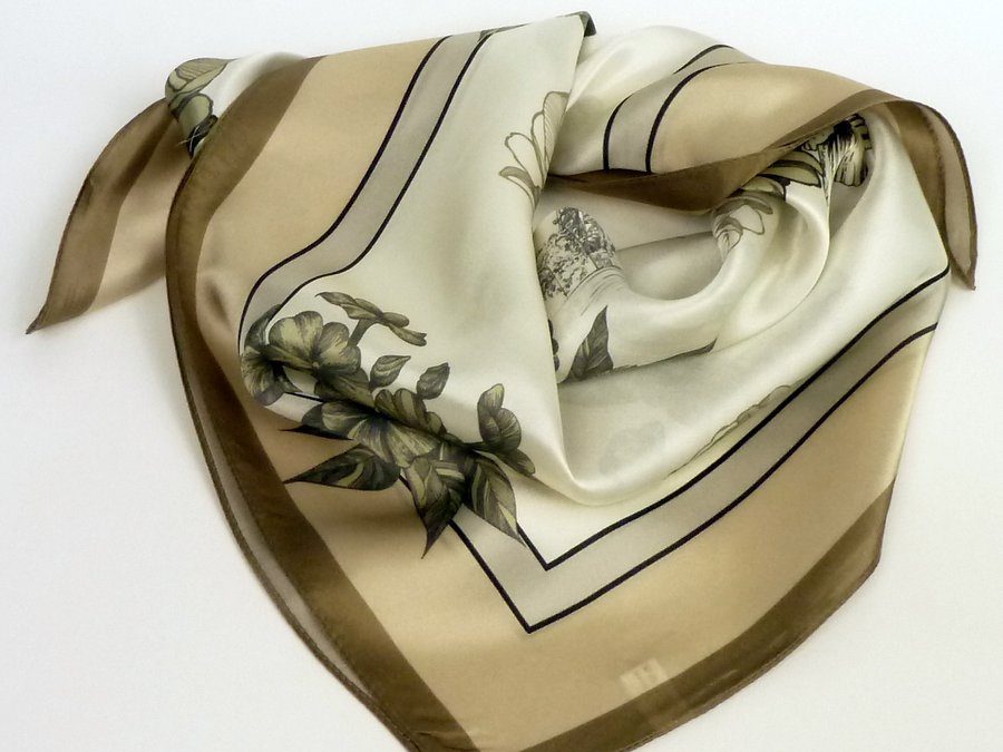 Apaszka jedwabna róże i wieża