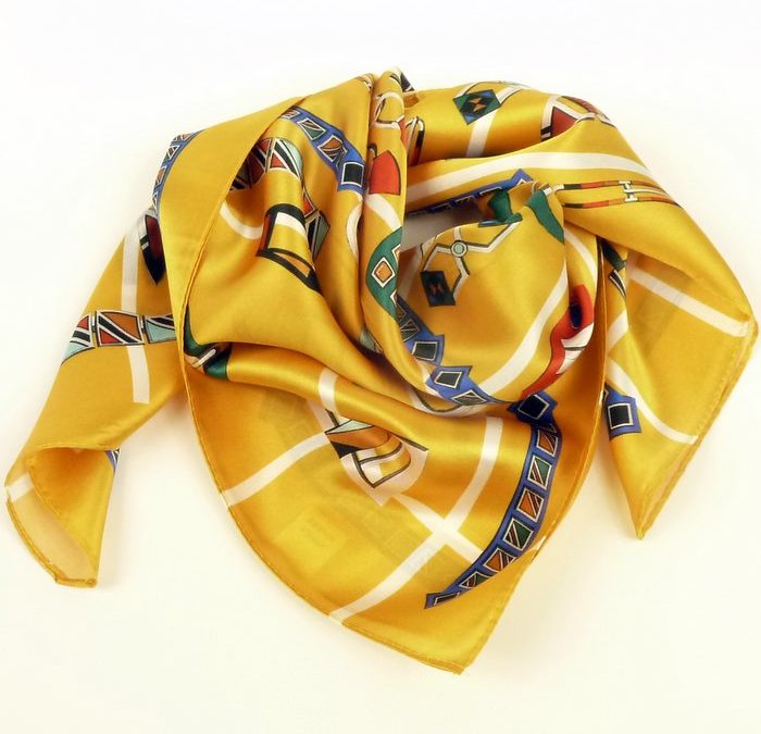 Apaszka jedwabna żółta pasmanteria