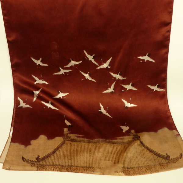 Szal jedwabny we wzory