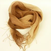 Cienki szal lniany jasny brąz - beż