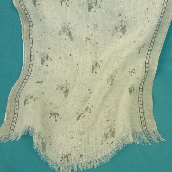 Szal lniany w pieski