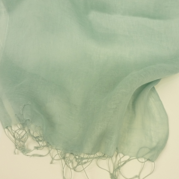 Szal lniany miętowy