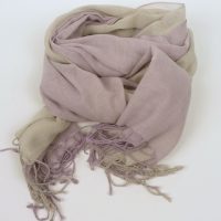 Szal lniany beżowo-różowy