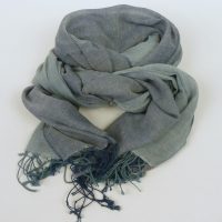 Szal lniany niebieski